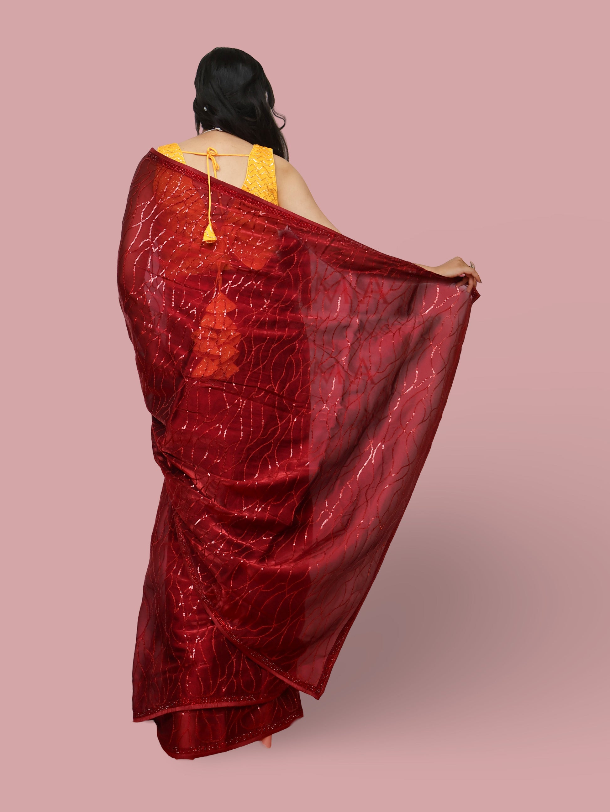 Designer Saree with Heavy Sequin & Stone Work by Shreekama-2